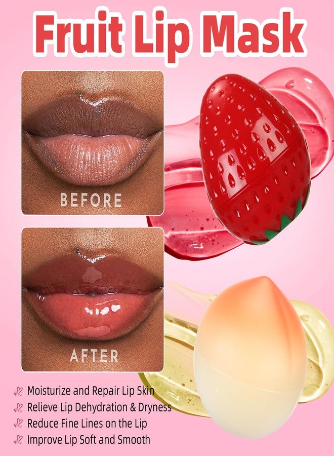 Deepmind 6 PCS Mini Bee Lip Balm Lip Mask Fruit Pot,Strawberry Lip Balm for Teens Girls 8-12,Lemon,Peach,Cherry Moisturizing Lip Sleeping Mask Overnight Lip Treatment,Color lip Balm Gifts Set, Galentines Gifts - Image 3